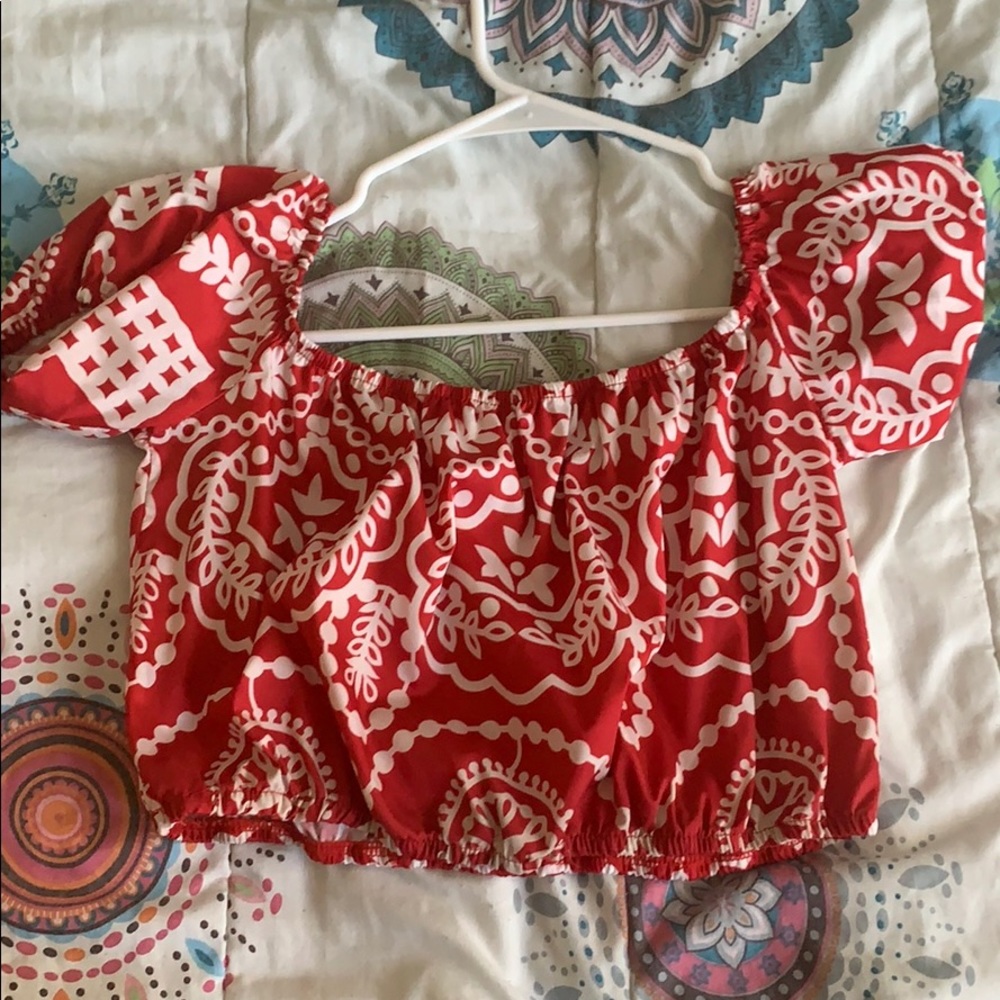 Red crop top